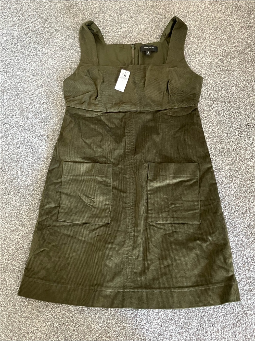 Banana Republic Olive Green Corduroy Pinafore Dress